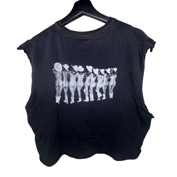 Vintage EXPLICIT Pier 23 San Francisco Cropped Sleeveless Shirt Large - Picture 1 of 2